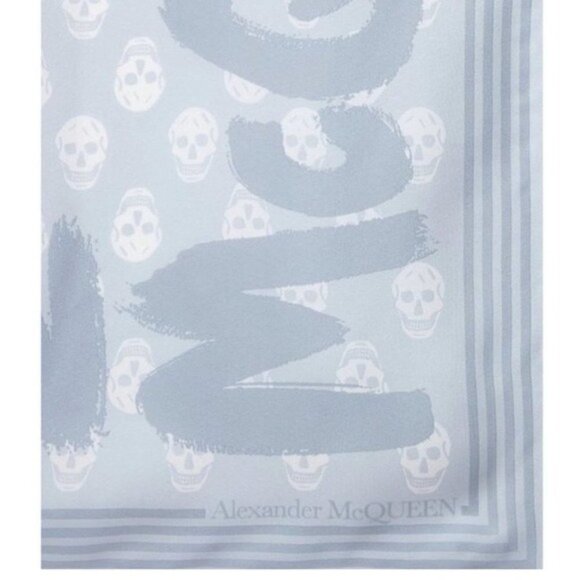 Alexander McQueen Graffiti Biker Silk Scarf - Picture 5 of 6